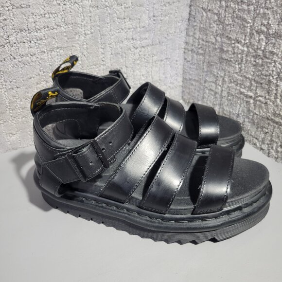 Dr Martens Blaire Womens Size US 7 Black Leather Platform Gladiator Sandals - Picture 12 of 14